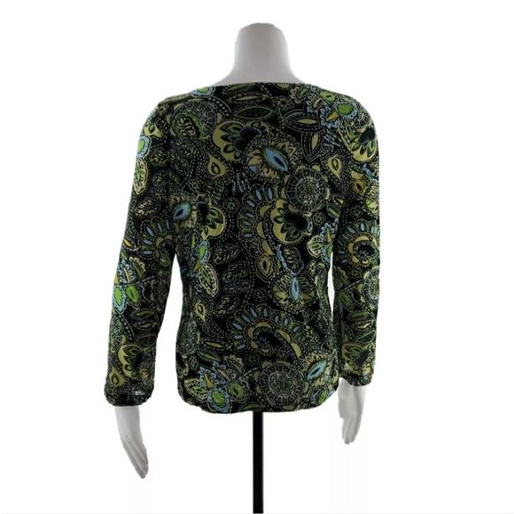 Sigrid Olsen XL Green Long Sleeve Blouse Shirt - Picture 5 of 8